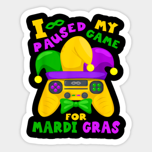 Mardi Gras For Men Kids Gamer Video Game Sticker